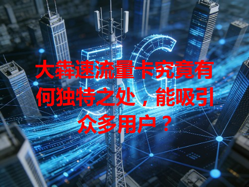 大犇速流量卡究竟有何独特之处，能吸引众多用户？