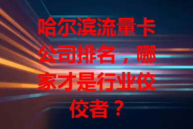 哈尔滨流量卡公司排名，哪家才是行业佼佼者？