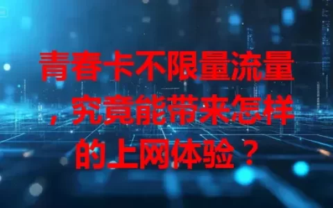 青春卡不限量流量，究竟能带来怎样的上网体验？
