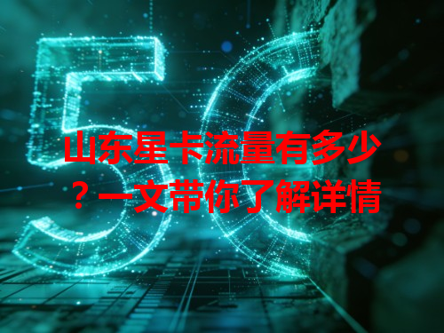 山东星卡流量有多少？一文带你了解详情