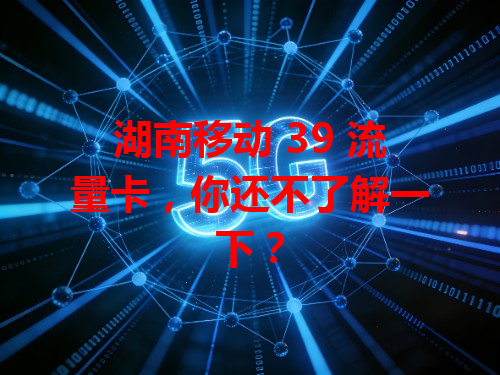 湖南移动 39 流量卡，你还不了解一下？