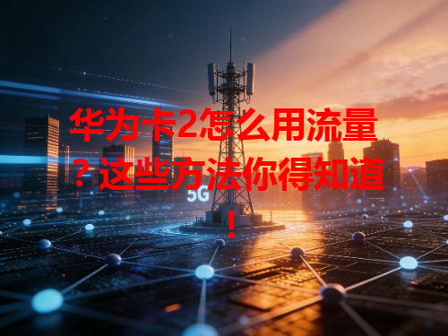 华为卡2怎么用流量？这些方法你得知道！