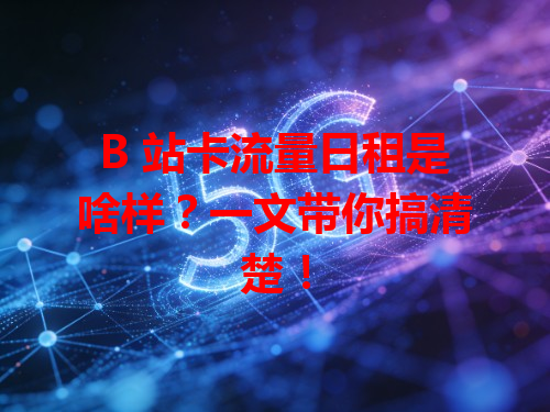 B 站卡流量日租是啥样？一文带你搞清楚！