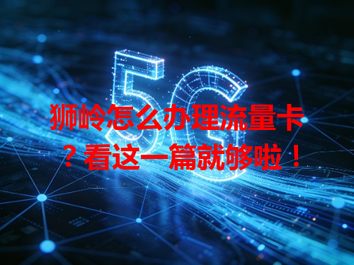 狮岭怎么办理流量卡？看这一篇就够啦！
