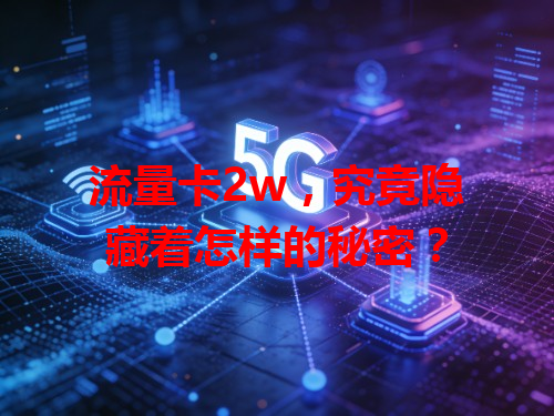 流量卡2w，究竟隐藏着怎样的秘密？