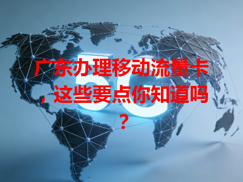 广东办理移动流量卡,这些要点你知道吗?