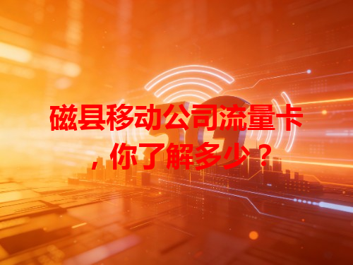磁县移动公司流量卡，你了解多少？