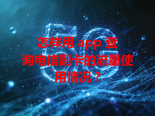 怎样用 app 查询电信副卡的流量使用情况？
