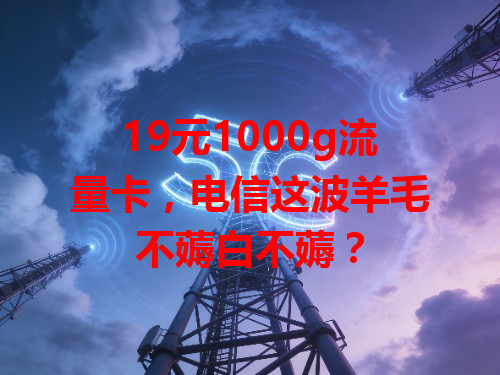 19元1000g流量卡，电信这波羊毛不薅白不薅？