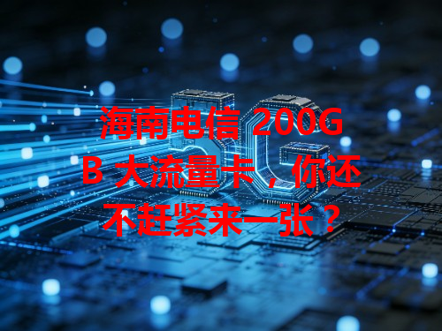 海南电信 200GB 大流量卡，你还不赶紧来一张？