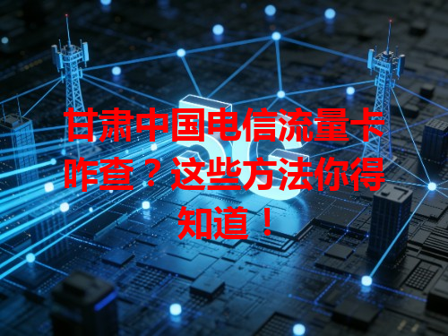 甘肃中国电信流量卡咋查？这些方法你得知道！