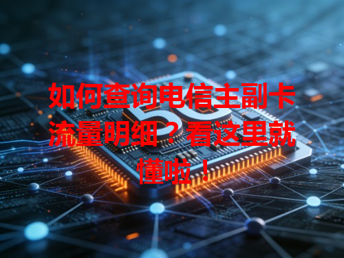 如何查询电信主副卡流量明细？看这里就懂啦！