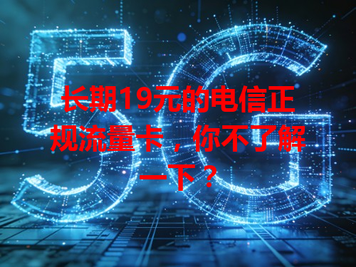 长期19元的电信正规流量卡,你不了解一下?