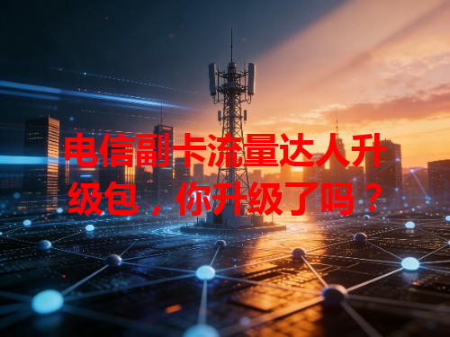 电信副卡流量达人升级包，你升级了吗？