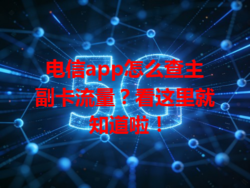 电信app怎么查主副卡流量？看这里就知道啦！
