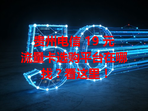 贵州电信 19 元流量卡选购平台在哪找？看这里！