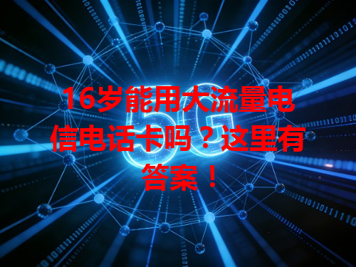 16岁能用大流量电信电话卡吗？这里有答案！