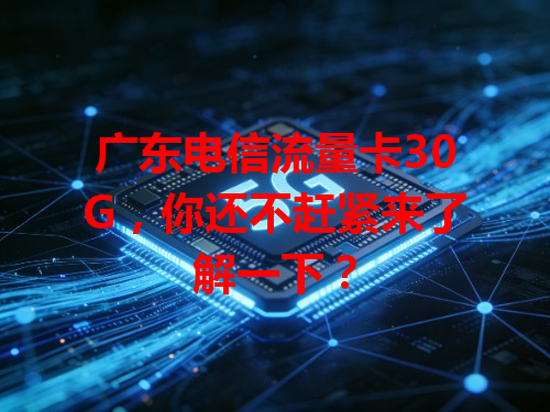 广东电信流量卡30G，你还不赶紧来了解一下？