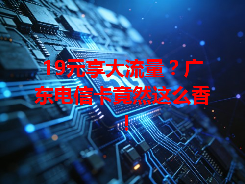 19元享大流量？广东电信卡竟然这么香！