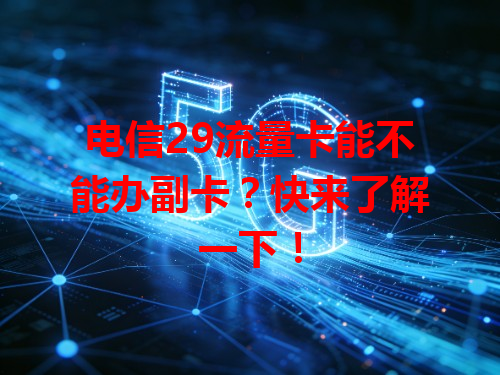 电信29流量卡能不能办副卡？快来了解一下！
