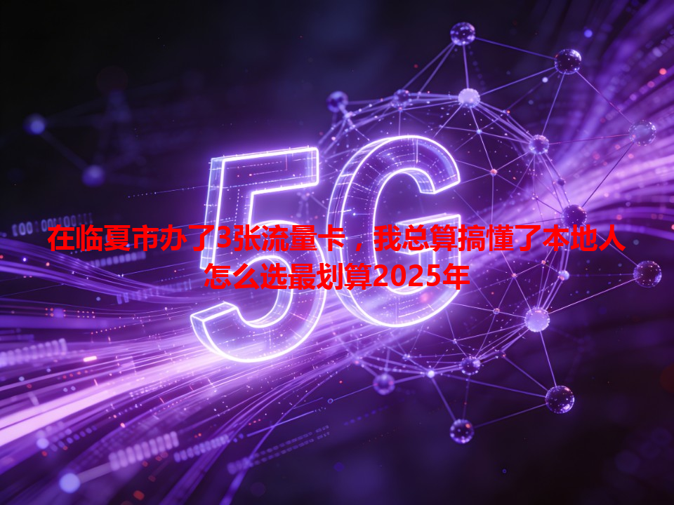 在临夏市办了3张流量卡，我总算搞懂了本地人怎么选最划算2025年