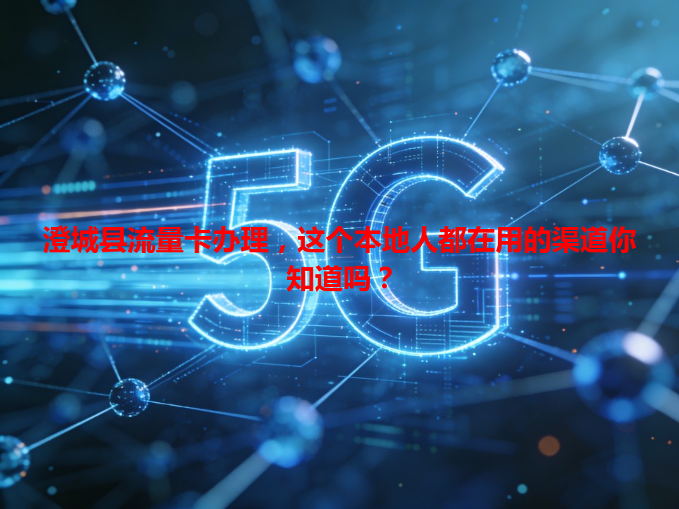澄城县流量卡办理，这个本地人都在用的渠道你知道吗？