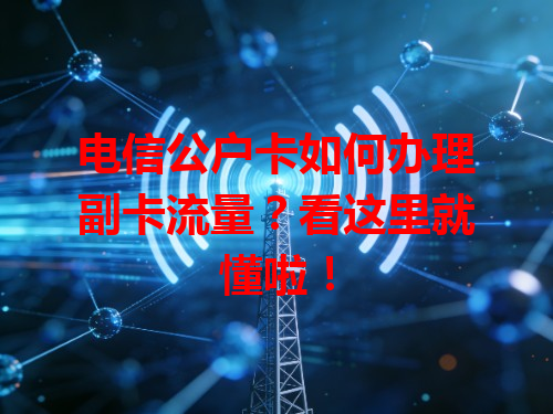 电信公户卡如何办理副卡流量？看这里就懂啦！