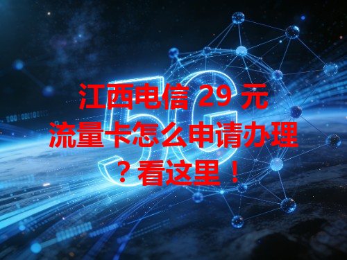 江西电信 29 元流量卡怎么申请办理？看这里！