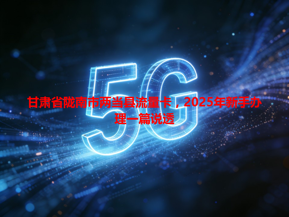 甘肃省陇南市两当县流量卡，2025年新手办理一篇说透