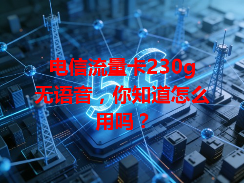 电信流量卡230g无语音，你知道怎么用吗？