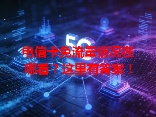 电信卡免流量情况在哪看？这里有答案！