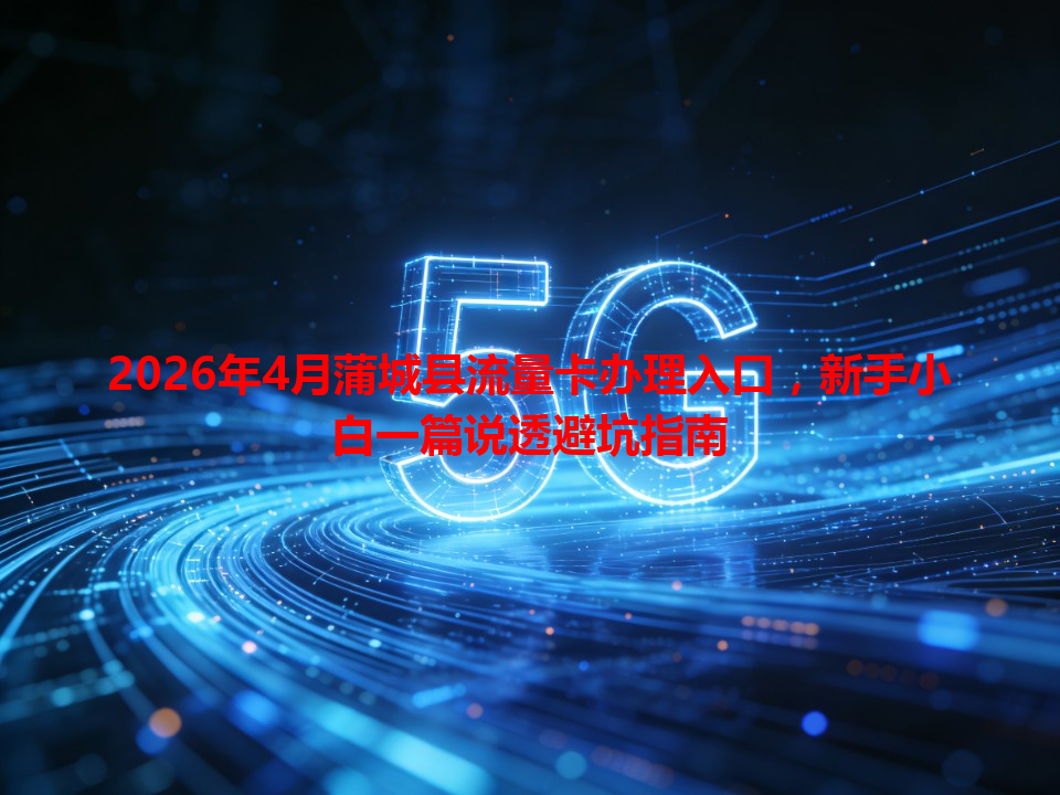 2026年4月蒲城县流量卡办理入口，新手小白一篇说透避坑指南