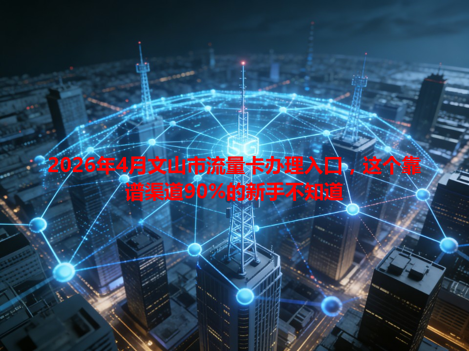 2026年4月文山市流量卡办理入口，这个靠谱渠道90%的新手不知道