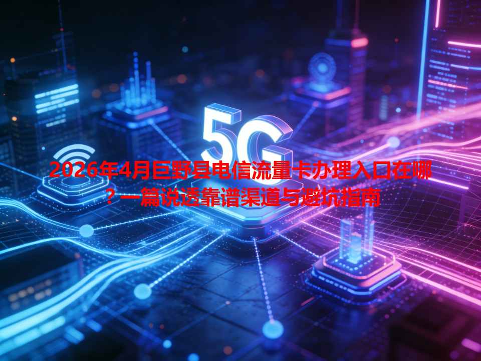 2026年4月巨野县电信流量卡办理入口在哪？一篇说透靠谱渠道与避坑指南