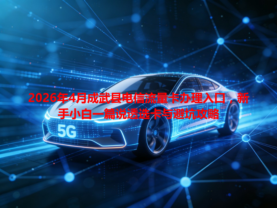 2026年4月成武县电信流量卡办理入口，新手小白一篇说透选卡与避坑攻略