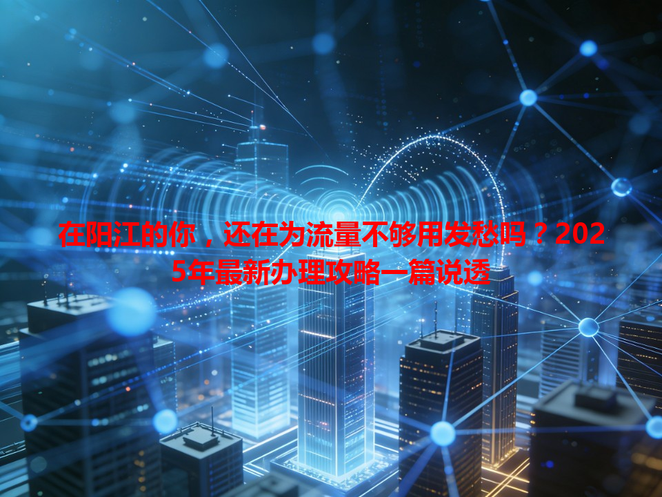在阳江的你，还在为流量不够用发愁吗？2025年最新办理攻略一篇说透