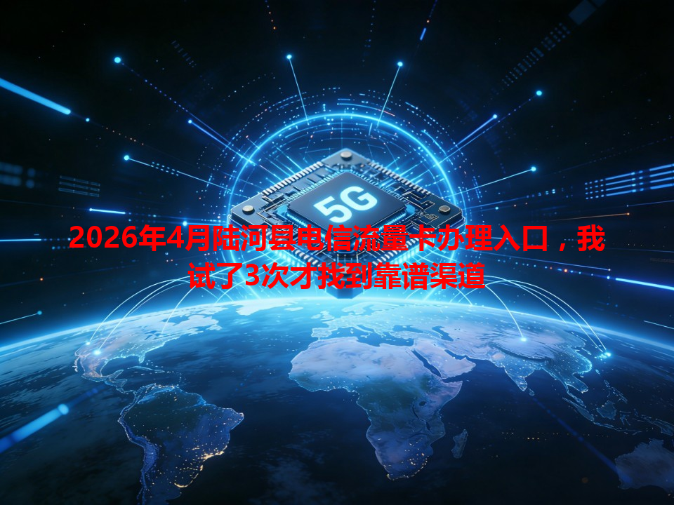 2026年4月陆河县电信流量卡办理入口，我试了3次才找到靠谱渠道