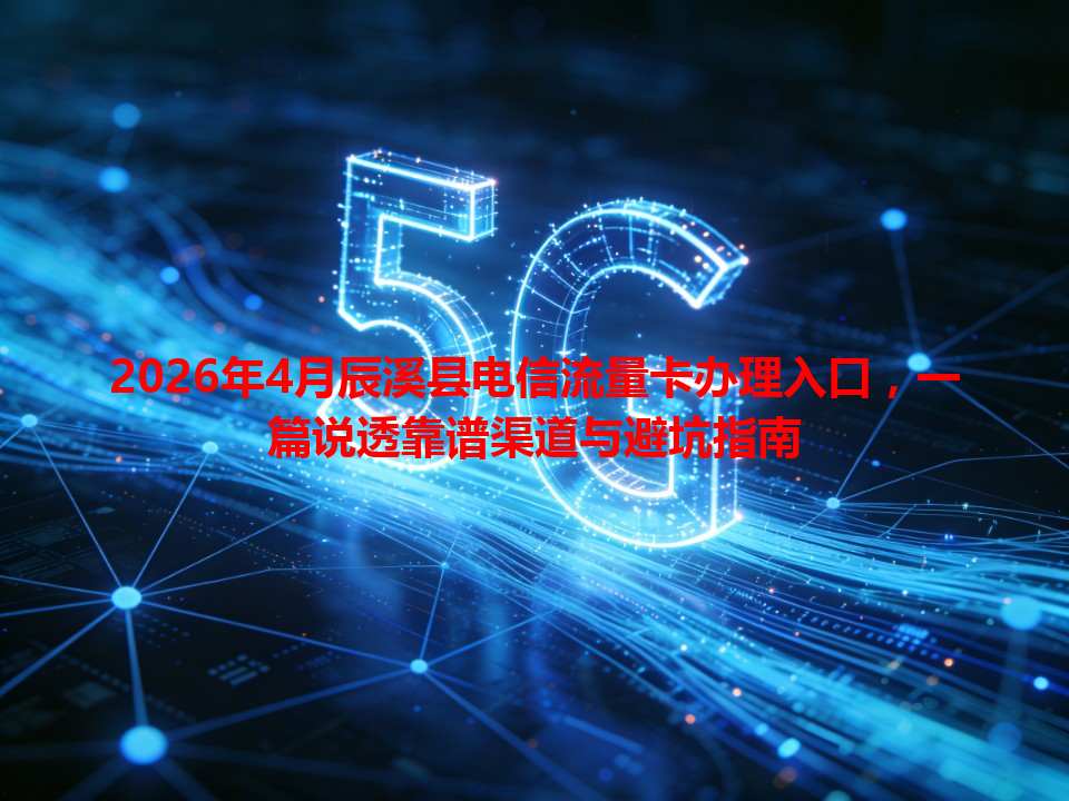 2026年4月辰溪县电信流量卡办理入口，一篇说透靠谱渠道与避坑指南