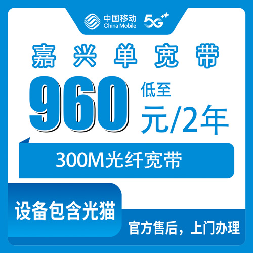 2026年10月26日浙江省嘉兴平湖市移动单宽带300M怎么装？960元两年资费、覆盖范围和安装流程一次说清