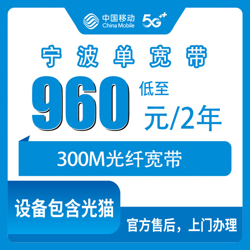 2026年10月28日浙江省宁波北仑区移动单宽带300M怎么装？960元两年资费与办理流程实录