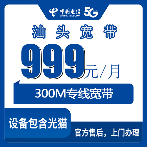 2026年10月25日广东省汕头金平区电信融合宽带999元/月政企专线，300M固定IP这套适合谁